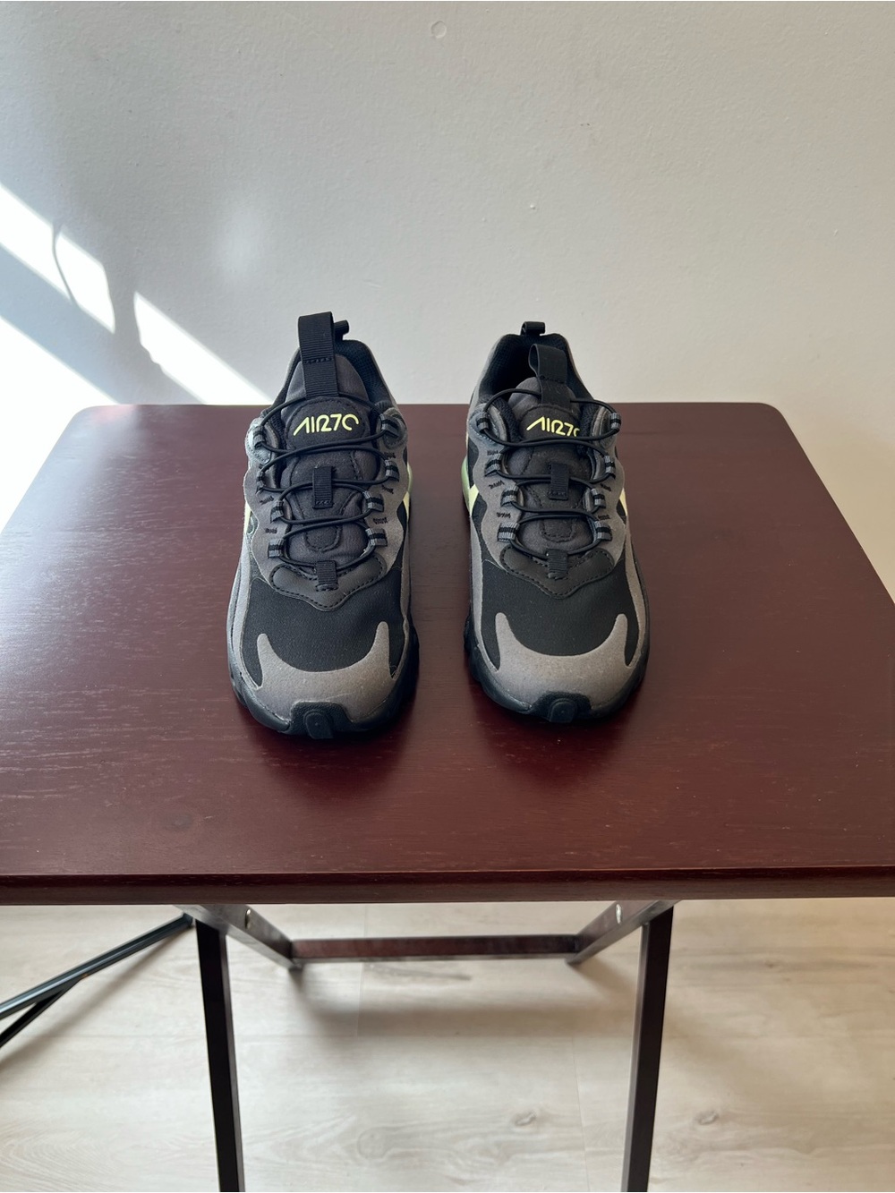 Nike Air Max 270 React 'Black Barely Volt' Sneakers BQ0102-008 Size 2Y